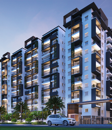 East Facing View Of 2 and 3BHK Gated Community Apartments in Bachupally 