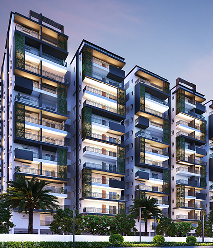 West Facing View Of 2 and 3BHK Apartments in Bachupally